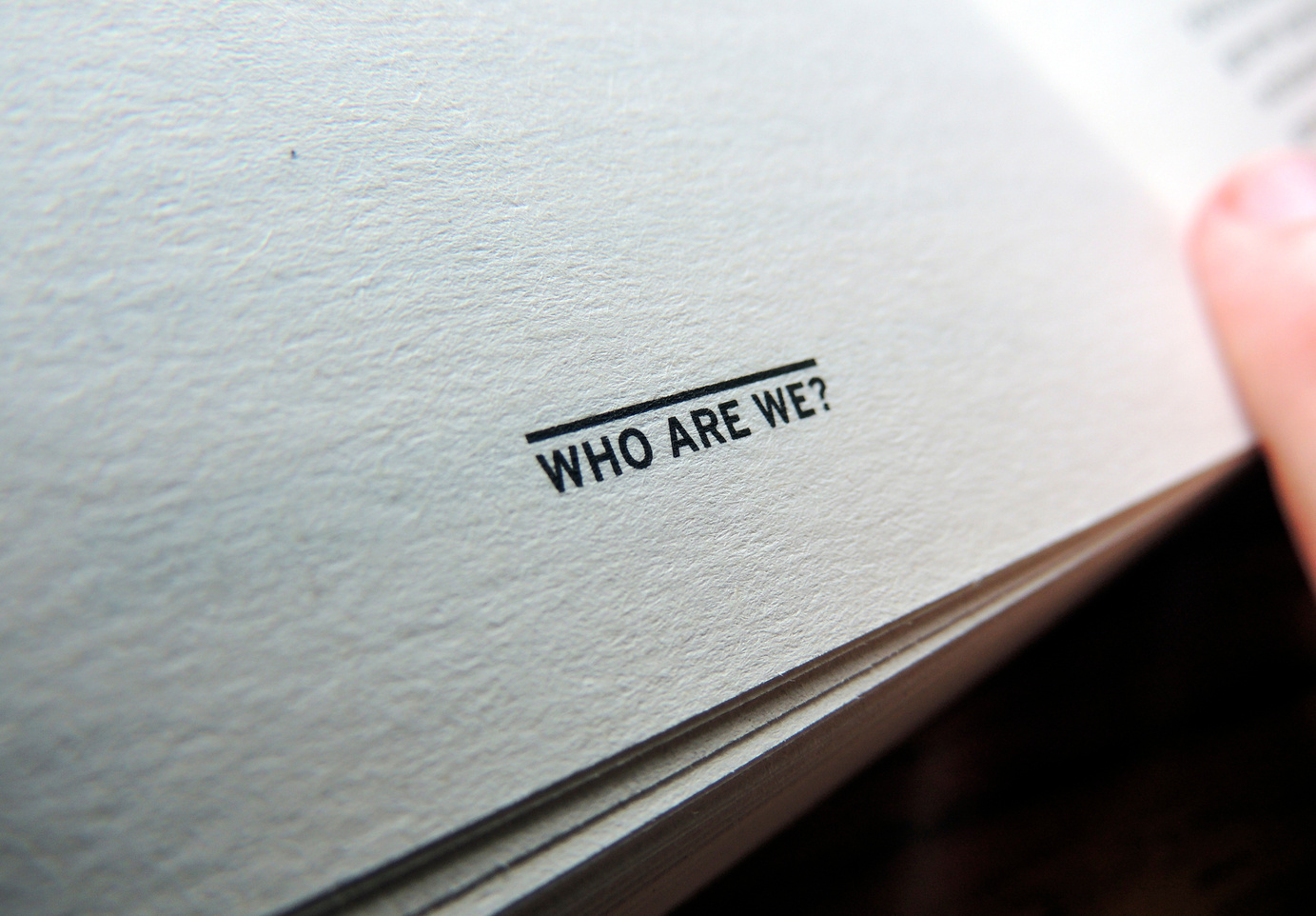 Who are we written on a book's page